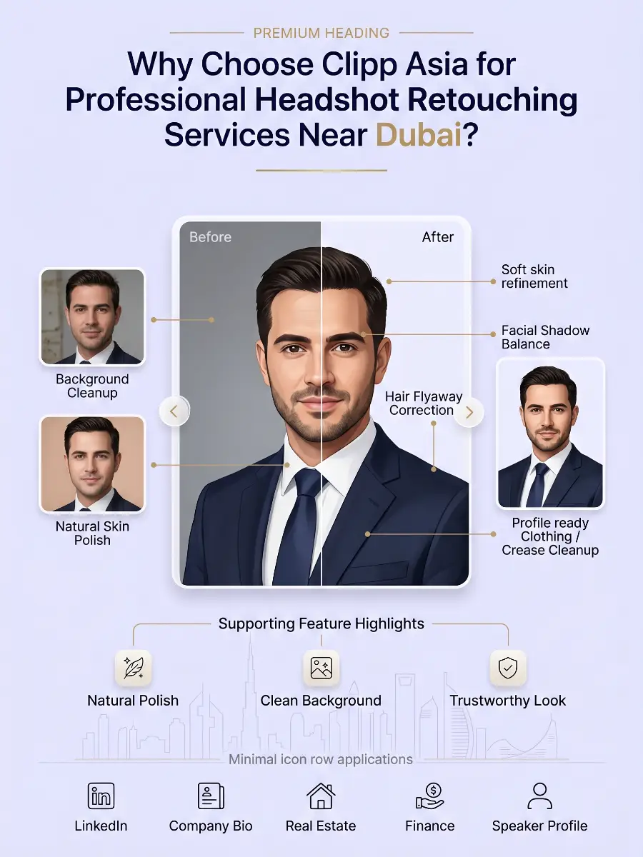 Why Choose Clipp Asia for Professional Headshot Retouching Services Near Dubai?