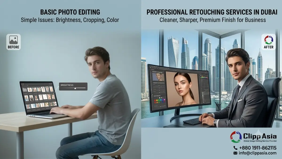 Professional Retouching Services in Dubai vs Basic Photo Editing: What’s the Difference?